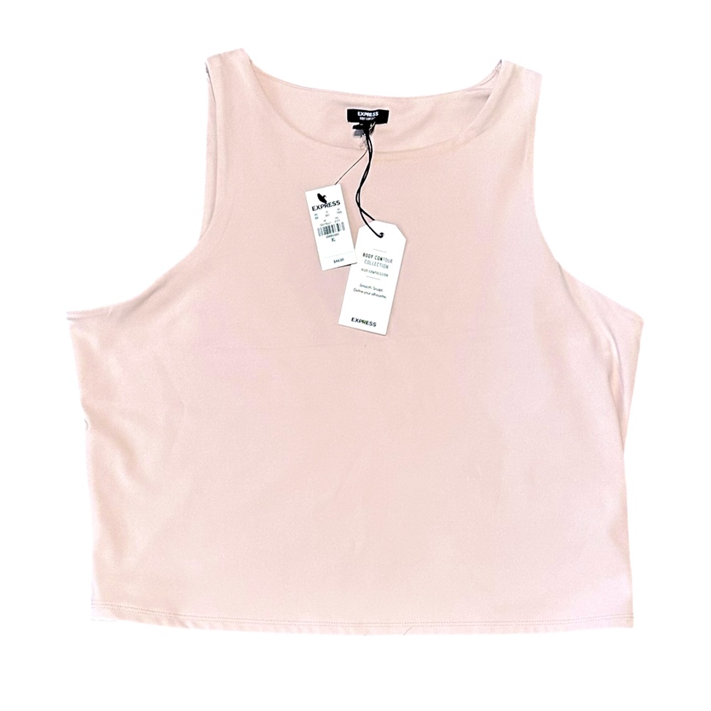 EXPRESS blush pink high compression tank Body Contour Collection XL - NWT! - Picture 2 of 5